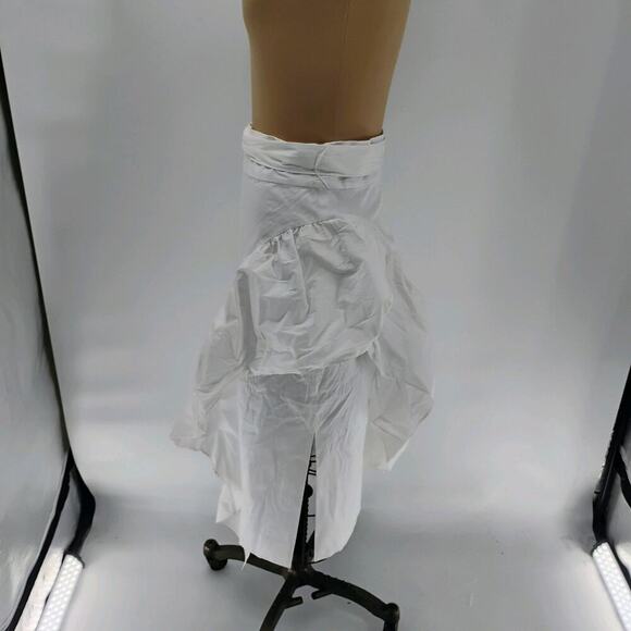 MILLY Skirt Lagenlook Stripe 100% Cotton White Midi Women's Size 4 - Picture 8 of 14